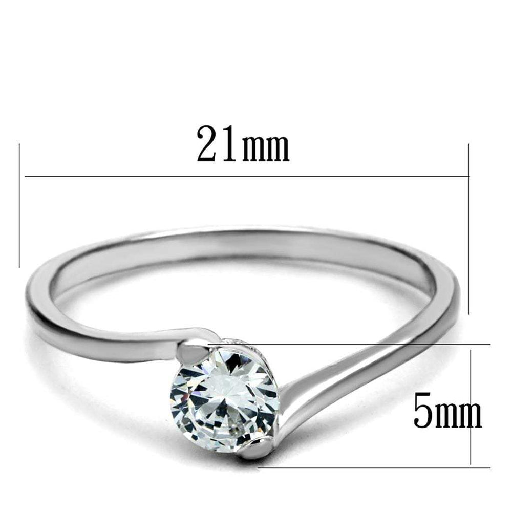 TS272 - Rhodium 925 Sterling Silver Ring with AAA Grade CZ in Clear - Alamode - Flyclothing LLC