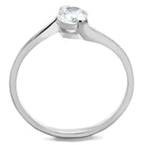 TS272 - Rhodium 925 Sterling Silver Ring with AAA Grade CZ in Clear - Alamode - Flyclothing LLC