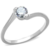 TS272 - Rhodium 925 Sterling Silver Ring with AAA Grade CZ in Clear - Alamode - Flyclothing LLC