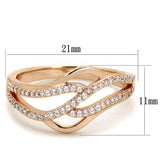 TS276 - Rose Gold 925 Sterling Silver Ring with AAA Grade CZ in Clear - Alamode - Flyclothing LLC