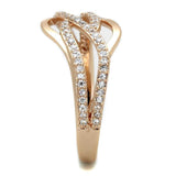 TS276 - Rose Gold 925 Sterling Silver Ring with AAA Grade CZ in Clear - Alamode - Flyclothing LLC