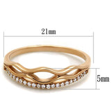 TS278 - Rose Gold 925 Sterling Silver Ring with AAA Grade CZ in Clear - Alamode - Flyclothing LLC