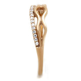 TS278 - Rose Gold 925 Sterling Silver Ring with AAA Grade CZ in Clear - Alamode - Flyclothing LLC