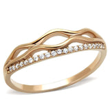 TS278 - Rose Gold 925 Sterling Silver Ring with AAA Grade CZ in Clear - Alamode - Flyclothing LLC