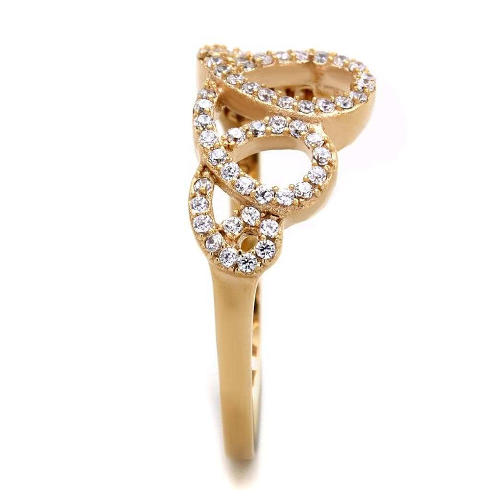 TS279 - Rose Gold 925 Sterling Silver Ring with AAA Grade CZ in Clear - Alamode - Flyclothing LLC