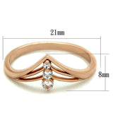 TS283 - Rose Gold 925 Sterling Silver Ring with AAA Grade CZ in Clear - Alamode - Flyclothing LLC