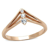 TS283 - Rose Gold 925 Sterling Silver Ring with AAA Grade CZ in Clear - Alamode - Flyclothing LLC