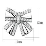 TS287 - Rhodium 925 Sterling Silver Earrings with AAA Grade CZ in Clear - Alamode - Flyclothing LLC