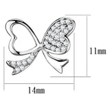 TS288 - Rhodium 925 Sterling Silver Earrings with AAA Grade CZ in Clear - Alamode - Flyclothing LLC