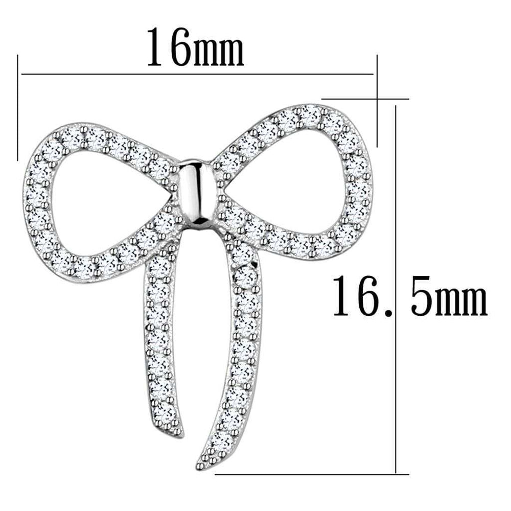 TS289 - Rhodium 925 Sterling Silver Earrings with AAA Grade CZ in Clear - Alamode - Flyclothing LLC