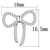 TS289 - Rhodium 925 Sterling Silver Earrings with AAA Grade CZ in Clear - Alamode - Flyclothing LLC