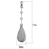 TS292 - Rhodium 925 Sterling Silver Earrings with AAA Grade CZ in Clear - Alamode - Flyclothing LLC