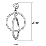 TS294 - Rhodium 925 Sterling Silver Earrings with AAA Grade CZ in Clear - Alamode - Flyclothing LLC