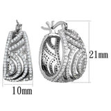 TS296 - Rhodium 925 Sterling Silver Earrings with AAA Grade CZ in Clear - Alamode - Flyclothing LLC