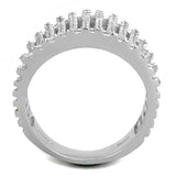 TS302 - Rhodium 925 Sterling Silver Ring with AAA Grade CZ in Clear - Alamode - Flyclothing LLC
