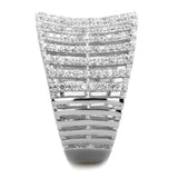 TS302 - Rhodium 925 Sterling Silver Ring with AAA Grade CZ in Clear - Alamode - Flyclothing LLC