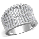 TS302 - Rhodium 925 Sterling Silver Ring with AAA Grade CZ in Clear - Alamode - Flyclothing LLC