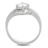 TS303 - Rhodium 925 Sterling Silver Ring with AAA Grade CZ in Clear - Alamode - Flyclothing LLC