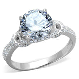 TS304 - Rhodium 925 Sterling Silver Ring with AAA Grade CZ in Clear - Alamode - Flyclothing LLC