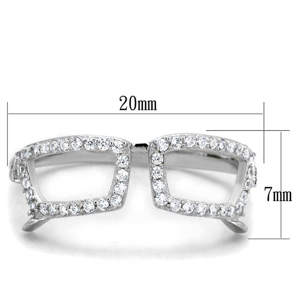 TS306 - Rhodium 925 Sterling Silver Ring with AAA Grade CZ in Clear - Alamode - Flyclothing LLC