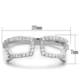 TS306 - Rhodium 925 Sterling Silver Ring with AAA Grade CZ in Clear - Alamode - Flyclothing LLC