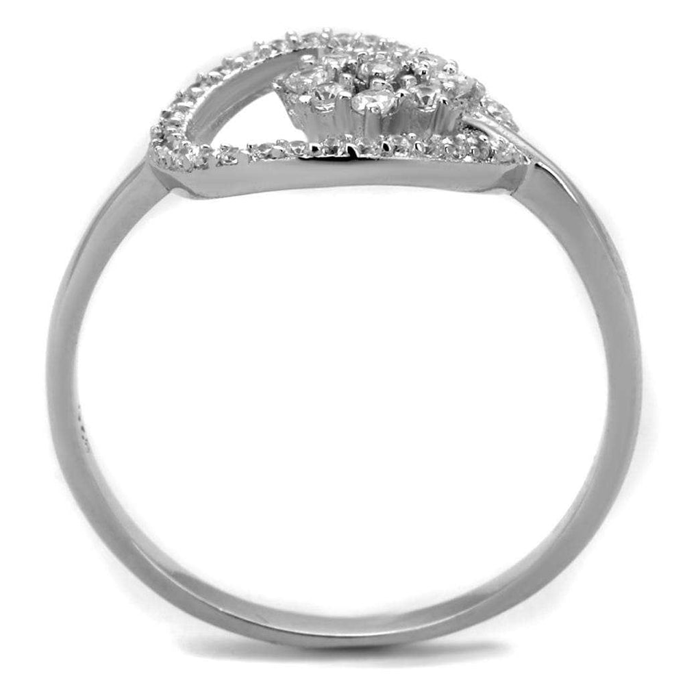 TS307 - Rhodium 925 Sterling Silver Ring with AAA Grade CZ in Clear - Alamode - Flyclothing LLC
