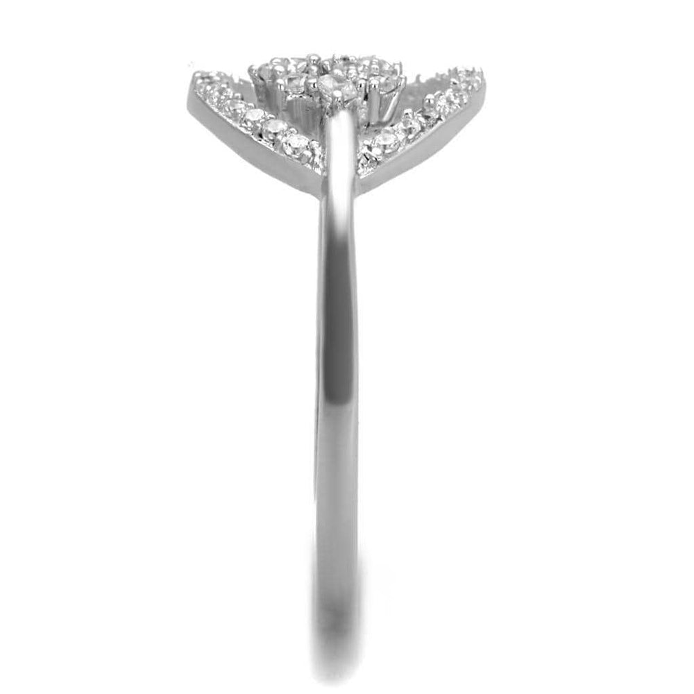 TS307 - Rhodium 925 Sterling Silver Ring with AAA Grade CZ in Clear - Alamode - Flyclothing LLC