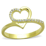 TS308 - Gold 925 Sterling Silver Ring with AAA Grade CZ in Clear - Alamode - Flyclothing LLC