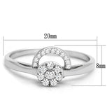 TS310 - Rhodium 925 Sterling Silver Ring with AAA Grade CZ in Clear - Alamode - Flyclothing LLC