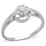 TS310 - Rhodium 925 Sterling Silver Ring with AAA Grade CZ in Clear - Alamode - Flyclothing LLC