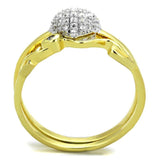 TS311 - Gold+Rhodium 925 Sterling Silver Ring with AAA Grade CZ in Clear - Alamode - Flyclothing LLC