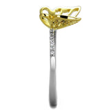 TS312 - Reverse Two-Tone 925 Sterling Silver Ring with AAA Grade CZ in Clear - Alamode - Flyclothing LLC