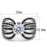 TS314 - Rhodium 925 Sterling Silver Ring with AAA Grade CZ in Clear - Alamode - Flyclothing LLC