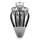 TS314 - Rhodium 925 Sterling Silver Ring with AAA Grade CZ in Clear - Alamode - Flyclothing LLC
