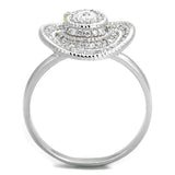 TS319 - Reverse Two-Tone 925 Sterling Silver Ring with AAA Grade CZ in Topaz - Alamode - Flyclothing LLC