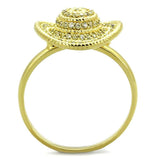 TS320 - Gold+Rhodium 925 Sterling Silver Ring with AAA Grade CZ in Topaz - Alamode - Flyclothing LLC