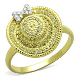 TS320 - Gold+Rhodium 925 Sterling Silver Ring with AAA Grade CZ in Topaz - Alamode - Flyclothing LLC