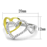 TS321 - Gold+Rhodium 925 Sterling Silver Ring with AAA Grade CZ in Clear - Alamode - Flyclothing LLC