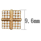 TS322 - Rose Gold 925 Sterling Silver Earrings with AAA Grade CZ in Clear - Alamode - Flyclothing LLC