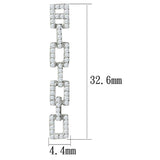 TS326 - Rhodium 925 Sterling Silver Earrings with AAA Grade CZ in Clear - Alamode - Flyclothing LLC