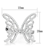 TS330 - Rhodium 925 Sterling Silver Ring with AAA Grade CZ in Clear - Alamode - Flyclothing LLC