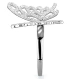 TS330 - Rhodium 925 Sterling Silver Ring with AAA Grade CZ in Clear - Alamode - Flyclothing LLC