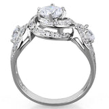 TS332 - Rhodium 925 Sterling Silver Ring with AAA Grade CZ in Clear - Alamode - Flyclothing LLC