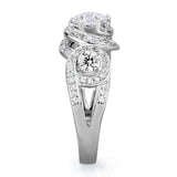 TS332 - Rhodium 925 Sterling Silver Ring with AAA Grade CZ in Clear - Alamode - Flyclothing LLC