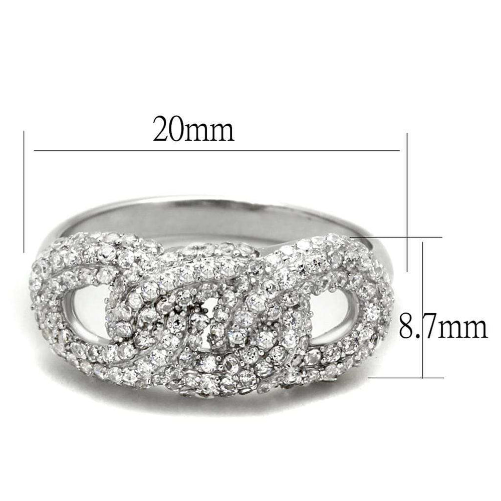 TS334 - Rhodium 925 Sterling Silver Ring with AAA Grade CZ in Clear - Alamode - Flyclothing LLC