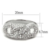 TS334 - Rhodium 925 Sterling Silver Ring with AAA Grade CZ in Clear - Alamode - Flyclothing LLC