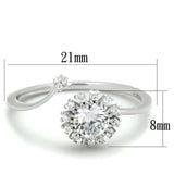 TS335 - Rhodium 925 Sterling Silver Ring with AAA Grade CZ in Clear - Alamode - Flyclothing LLC