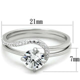 TS336 - Rhodium 925 Sterling Silver Ring with AAA Grade CZ in Clear - Alamode - Flyclothing LLC
