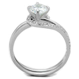 TS336 - Rhodium 925 Sterling Silver Ring with AAA Grade CZ in Clear - Alamode - Flyclothing LLC
