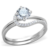 TS336 - Rhodium 925 Sterling Silver Ring with AAA Grade CZ in Clear - Alamode - Flyclothing LLC